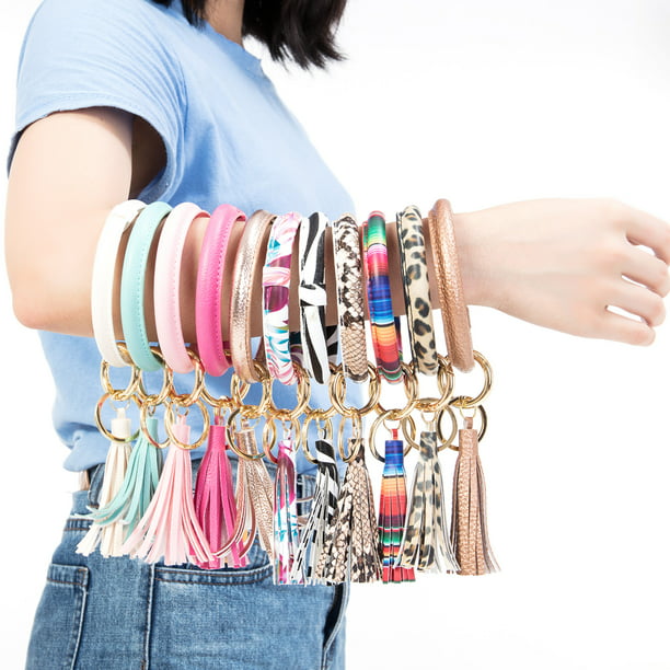 Details about   Key Ring Bracelet And Phone Wallet Bangle Keychain Pocket for Women NEW 2020